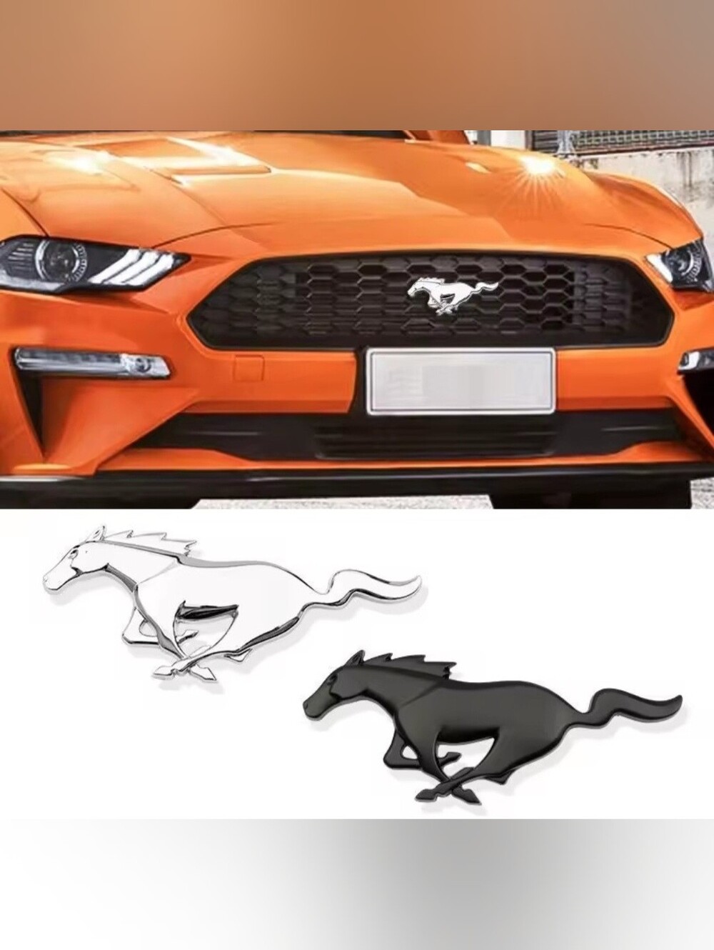 Ford Mustang Horse Badge Adhesive Back Or For Grille See 5 Colors 7.87"